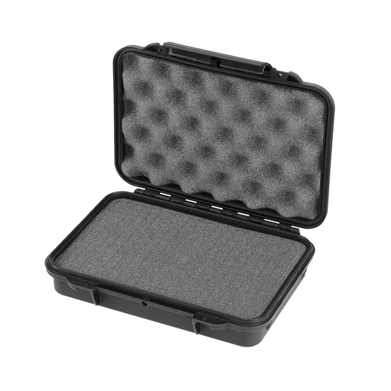 TAF CASE 102 Geöffnetes schwarzes Outdoor Case mit anpassbarer Schaumeinlage