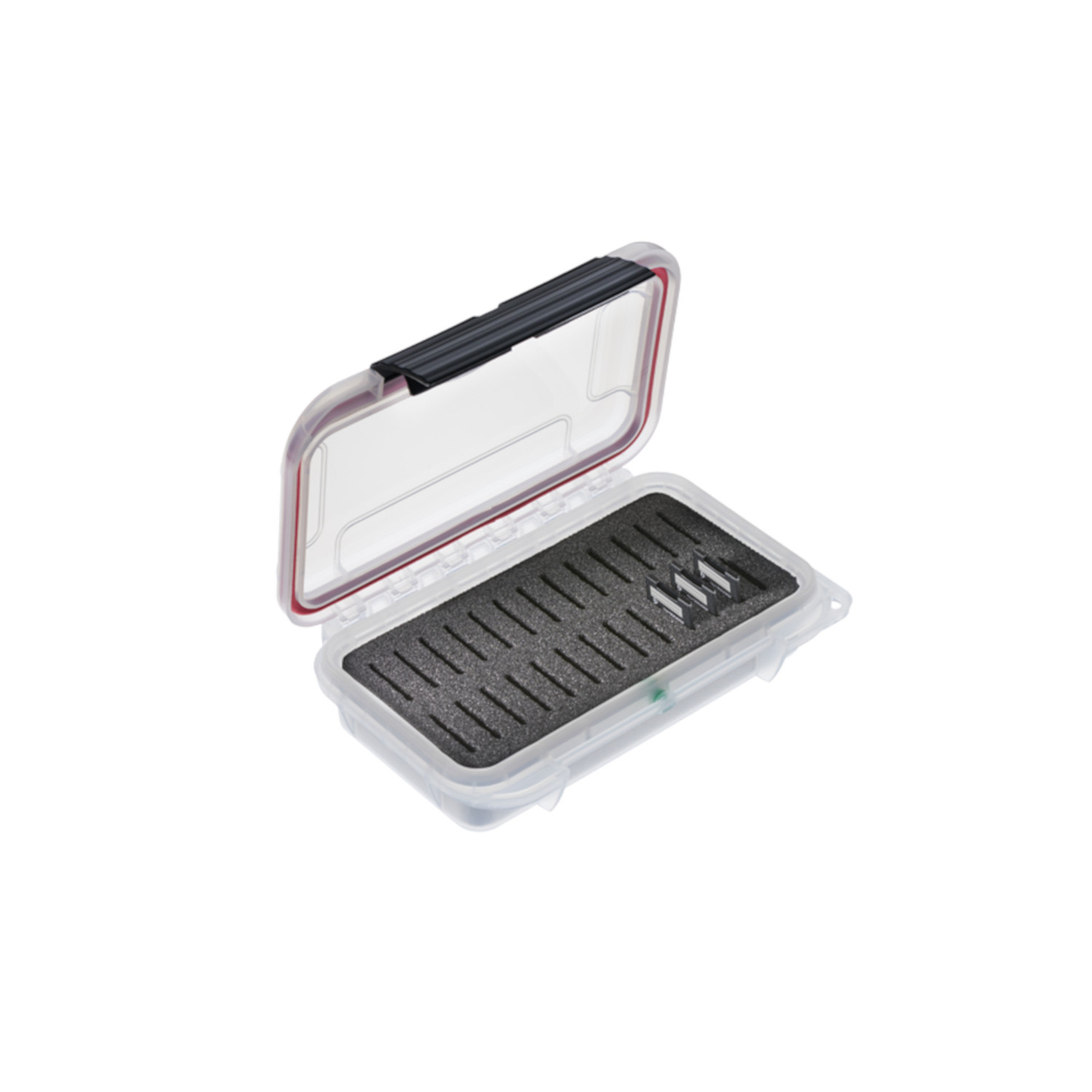 TAF CASE 101SD Ein staub und wasserdichtes transparentes Case mit Einlage für SD-Karten