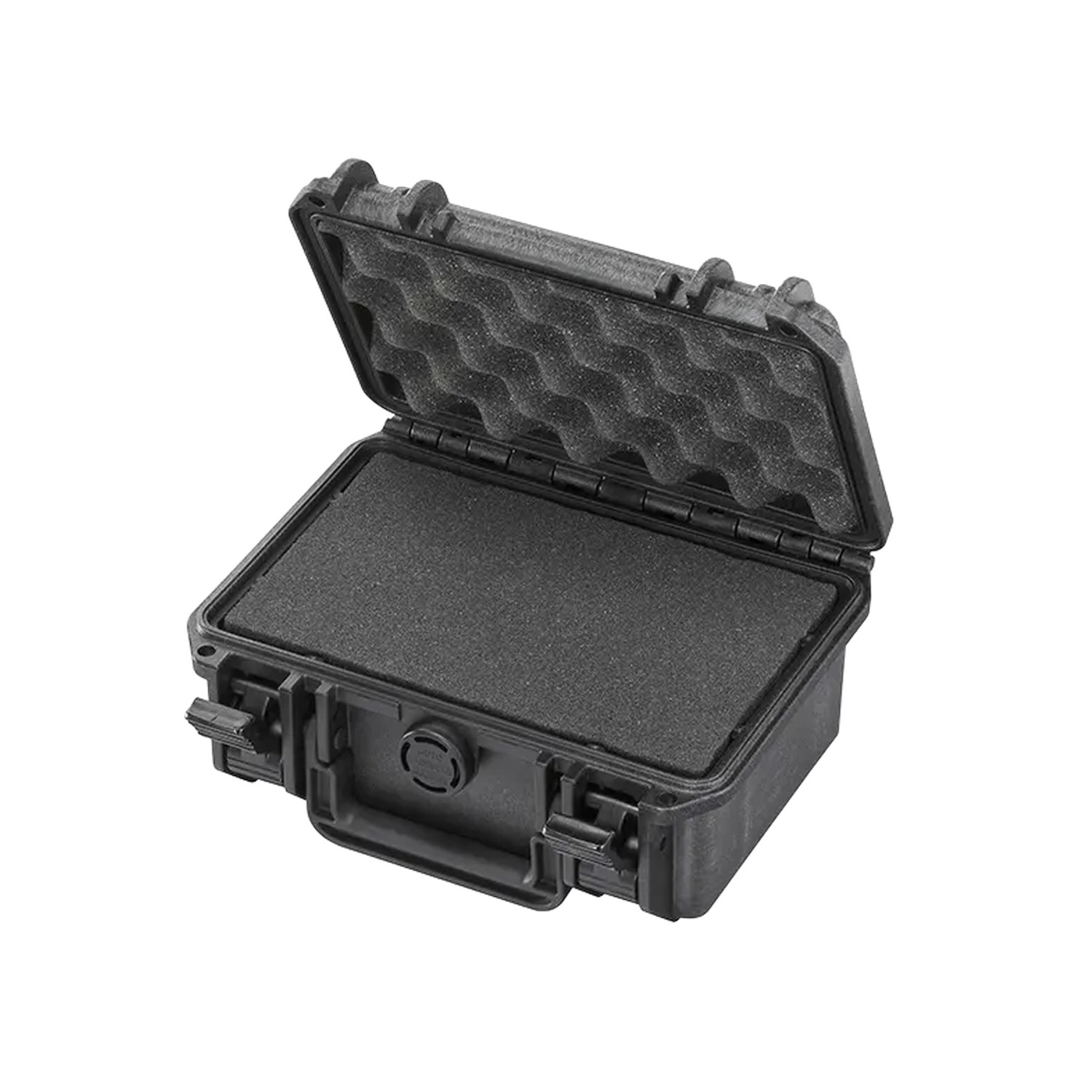 TAF CASE 202 kompakter handlicher Campingkoffer in der Farbe schwarz mit Rasterschaumeinlage
