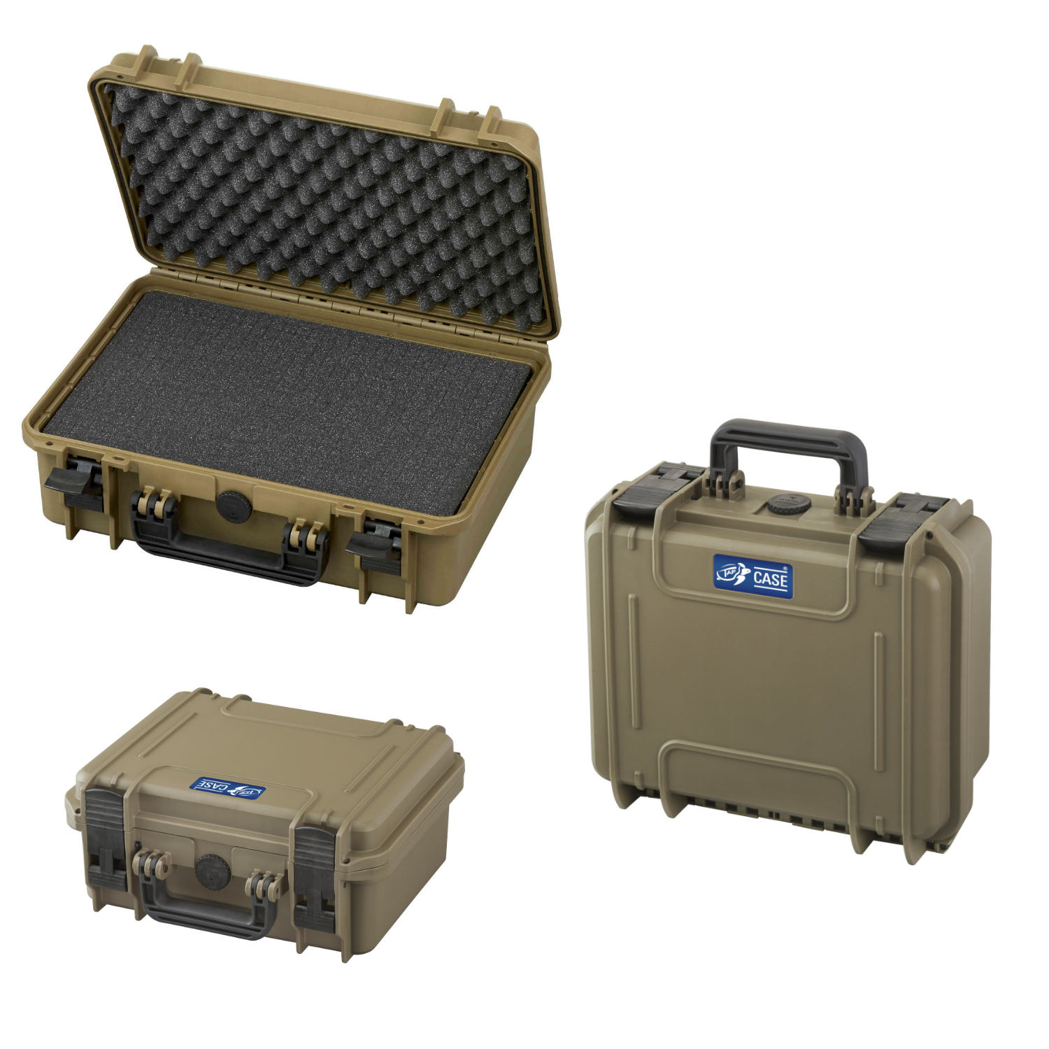 Bundle aus 3 verschiedengroßen Hartschalenkoffern in der Farbe olivgruen